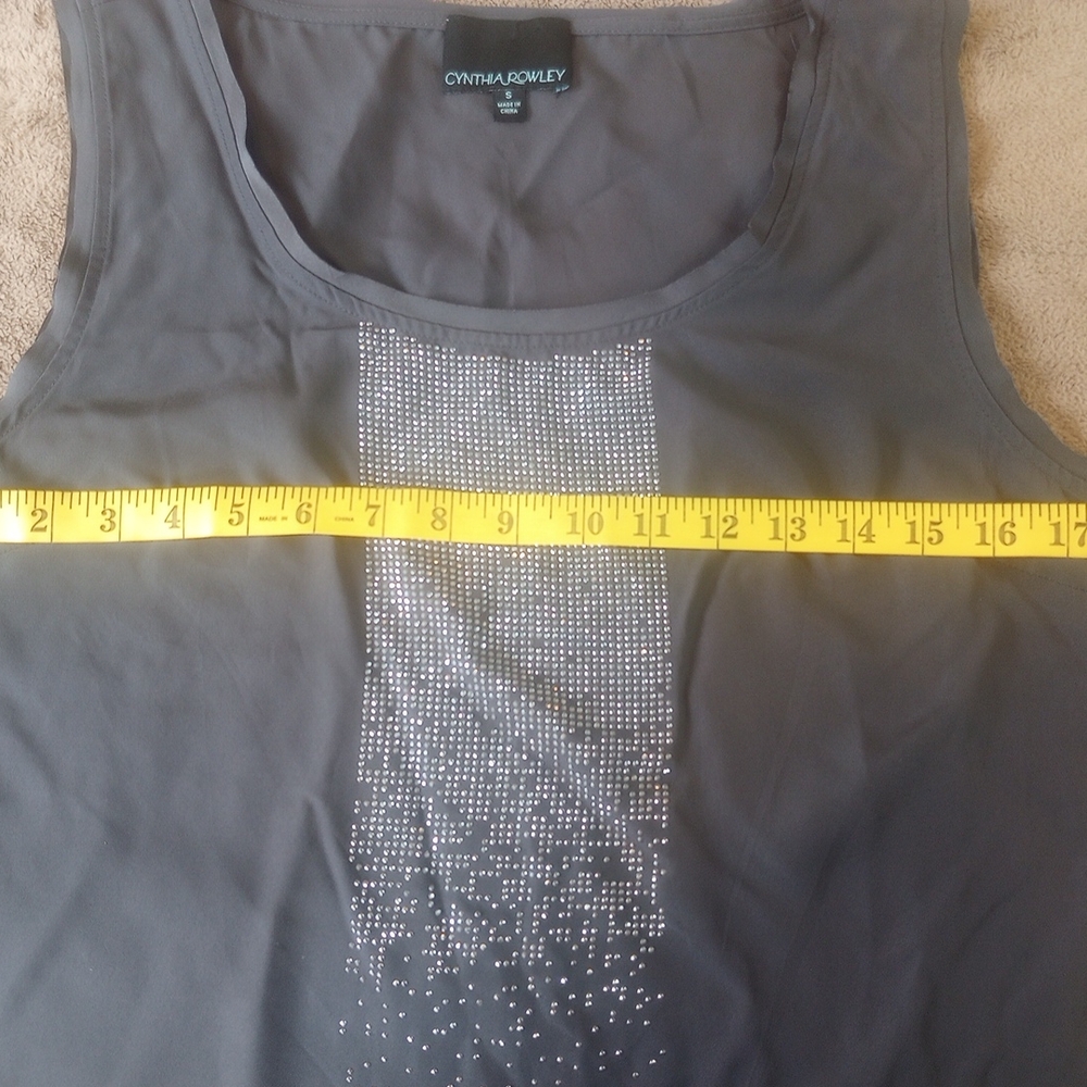 Women's Black Sleeveless Top with Silver Accents - Picture 8 of 11